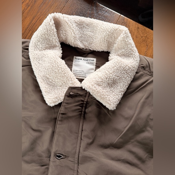 Frank & Oak Brown Aviator Jacket men’s women’s XXL winter coat and nearly new - Picture 8 of 10